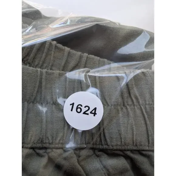 PACT Organic Cotton Hemp Pull On Khaki Green Cropped Pant Size XS Nature Outdoor - Picture 11 of 11